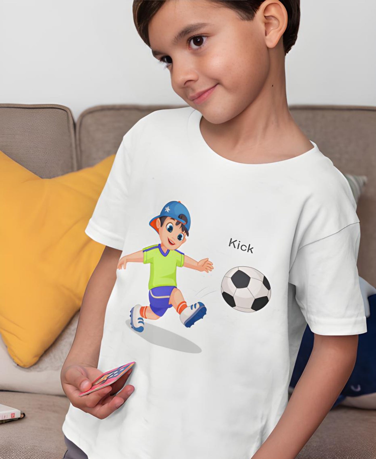 Boy Playing Football Tee