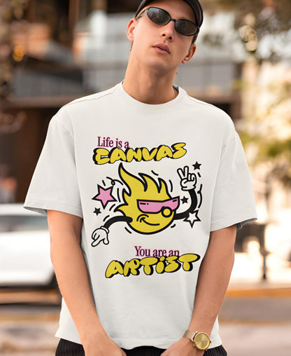 Life Is A Canvas Over-Size Tee Teesea