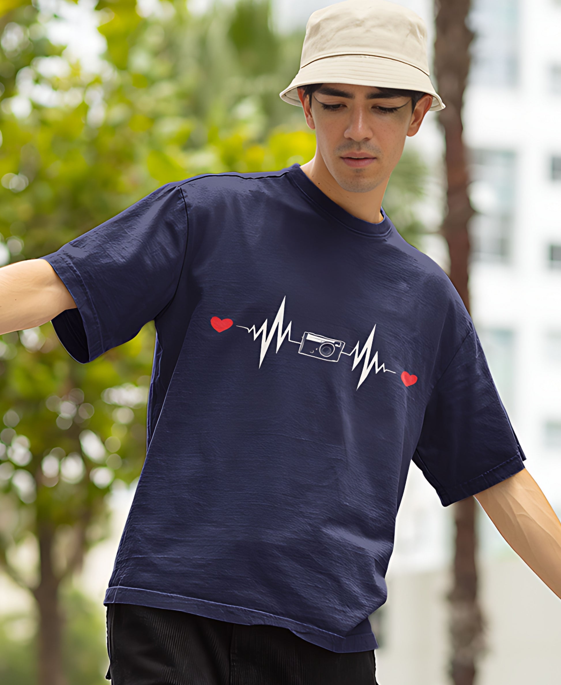 Photography Heartbeat Over-Size Tee Teesea