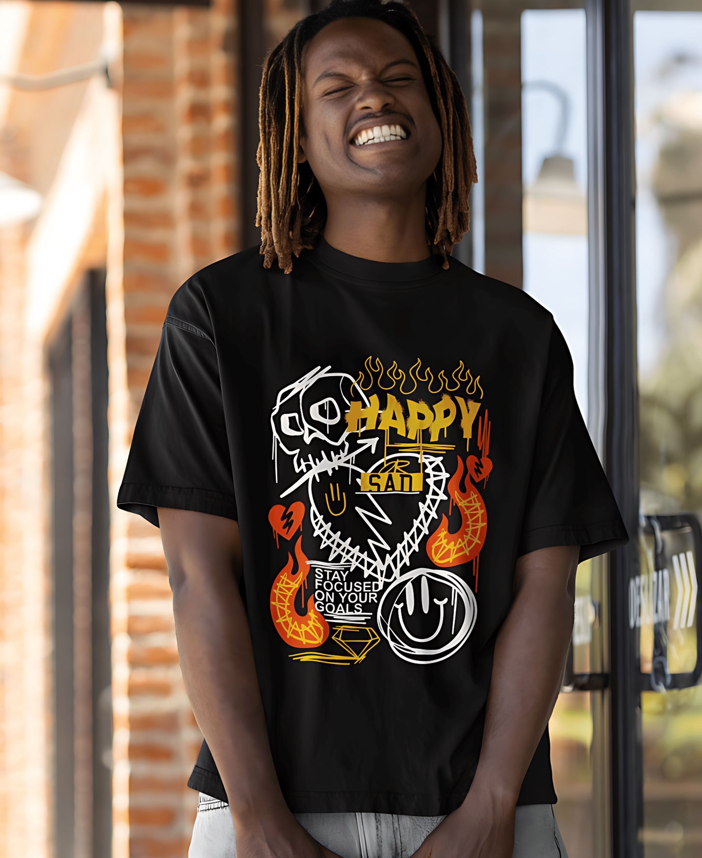 Happy Or Sad Over-Size Tee Teesea